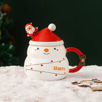 Thumbnail for Christmas Cup Gift Box Ceramic Mug Set Mug Gift Set Christmas Coffee Cup(Snowman)