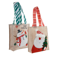 Thumbnail for 2Pcs Set Christmas Gift Bags Sackcloth Festive Cartoon hand gift bags