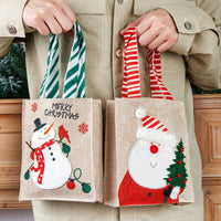 Thumbnail for 2Pcs Set Christmas Gift Bags Sackcloth Festive Cartoon hand gift bags