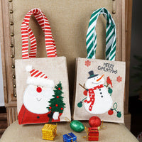 Thumbnail for 2Pcs Set Christmas Gift Bags Sackcloth Festive Cartoon hand gift bags