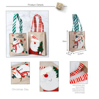 Thumbnail for 2Pcs Set Christmas Gift Bags Sackcloth Festive Cartoon hand gift bags