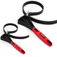 Thumbnail for 2x Rubber Strap Wrench Adjustable DIY Plumber Jars Hose Pipe Oil Filter Opener