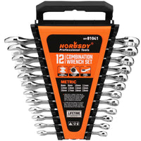 Thumbnail for 12x Metric Combination Spanner Ring Open Ended Combo Wrench CRV Storage Tool