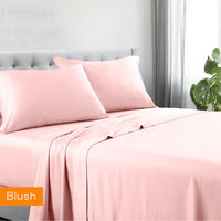 Thumbnail for 1200tc hotel quality cotton rich sheet set king blush