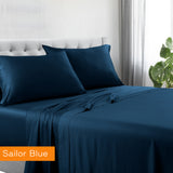 Thumbnail for 1200tc hotel quality cotton rich sheet set king sailor blue