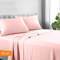 Thumbnail for 1200tc hotel quality cotton rich sheet set mega queen blush