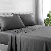 Thumbnail for 1200tc hotel quality cotton rich sheet set queen charcoal