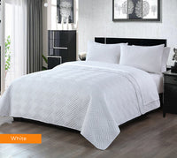 Thumbnail for 3 piece embossed comforter set queen white