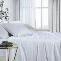 Thumbnail for 1000tc bamboo cotton sheet set double white