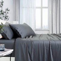 Thumbnail for 1000tc bamboo cotton sheet set king single charcoal