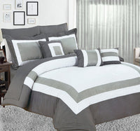 Thumbnail for 10 piece comforter and sheets set king charcoal
