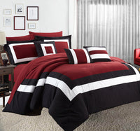 Thumbnail for 10 piece comforter and sheets set king red