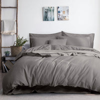 Thumbnail for luxurious linen cotton quilt cover set king grey