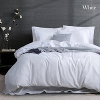 Thumbnail for luxurious linen cotton quilt cover set king white