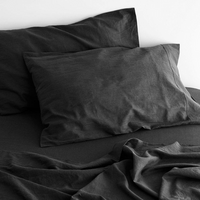 Thumbnail for luxurious linen cotton sheet set 1 double charcoal