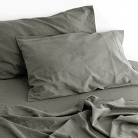 Thumbnail for luxurious linen cotton sheet set 1 mega king grey