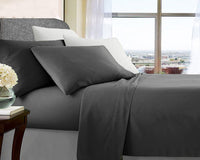 Thumbnail for ultra soft microfibre sheet set king charcoal