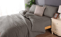 Thumbnail for Microflannel duvet cover and sheet comb set queen charcoal