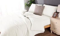Thumbnail for Microflannel duvet cover and sheet comb set queen white
