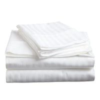 Thumbnail for soft stripe microfibre sheet set king white
