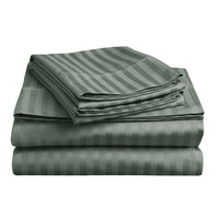 Thumbnail for soft stripe microfibre sheet set queen charcoal