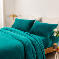 Thumbnail for thermal microplush sheet set king single teal