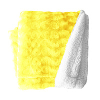 Thumbnail for plush fleece sherpa backed reversible throw light yellow