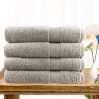 Thumbnail for 4 piece ultra light cotton bath towels in beige