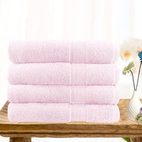 Thumbnail for 4 piece ultra light cotton bath towels in baby pink