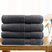 Thumbnail for 4 piece ultra light cotton bath towels in charcoal
