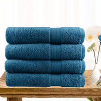 Thumbnail for 4 piece ultra light cotton bath towels in teal
