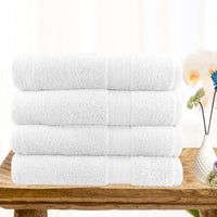 Thumbnail for 4 piece ultra light cotton bath towels in white