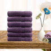 Thumbnail for 6 piece ultra light cotton face washers in aubergine
