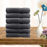 Thumbnail for 6 piece ultra light cotton hand towels in charcoal
