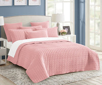 Thumbnail for 7 piece vintage stone wash comforter set king nude pink