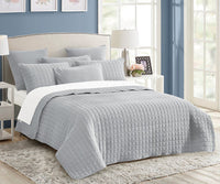 Thumbnail for 7 piece vintage stone wash comforter set queen silver