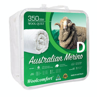 Thumbnail for Woolcomfort Aus Made Merino Wool Quilt 350GSM 180x210cm Double Size