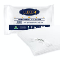 Thumbnail for Luxor Australian Made Hotel King Size Pillow with 4cm Wall Single Pack