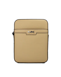 Thumbnail for Michael Kors Women's Cooper Medium Camel Crossgrain Leather Flight Crossbody Bag - One Size