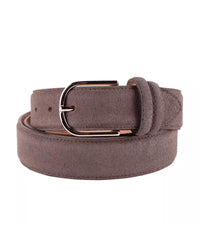 Thumbnail for Grey Suede Calfskin Belt with Brass Buckle 115 cm Men