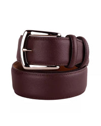 Thumbnail for Genuine Saffiano Calfskin Belt with Brass Buckle 115 cm Men