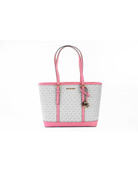 Thumbnail for Michael Kors Women's Jet Set Travel Small Primrose Multi PVC Shoulder Tote Handbag Purse - One Size