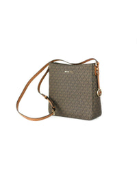 Thumbnail for Michael Kors Women's Signature Jet Set Large Signature Messenger Crossbody Bag (Brown Signature) - One Size
