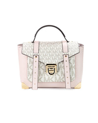 Thumbnail for Michael Kors Women's Manhattan Medium Powder Blush Multi PVC Top Handle Satchel Bag - One Size
