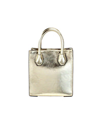 Thumbnail for Michael Kors Women's Mercer XS Pale Gold Metallic North South Shopper Crossbody Bag - One Size