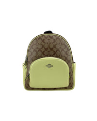 Thumbnail for Coach Court Backpack with Signature Coated Canvas and Pebble Leather Trim One Size Women