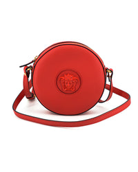 Thumbnail for Versace Round Shoulder Bag with Zip Closure and Medusa Head Logo Hardware One Size Women