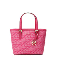 Thumbnail for Michael Kors Women's Jet Set PVC Leather XS Carryall Top Zip Tote Bag Purse - One Size