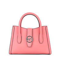 Thumbnail for Michael Kors Women's Gabby Small Tea Rose Faux Leather Top Zip Satchel Crossbody Bag - One Size