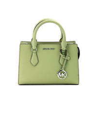 Thumbnail for Michael Kors Women's Sheila Small Light Sage Vegan Leather Center Zip Satchel Purse Bag - One Size